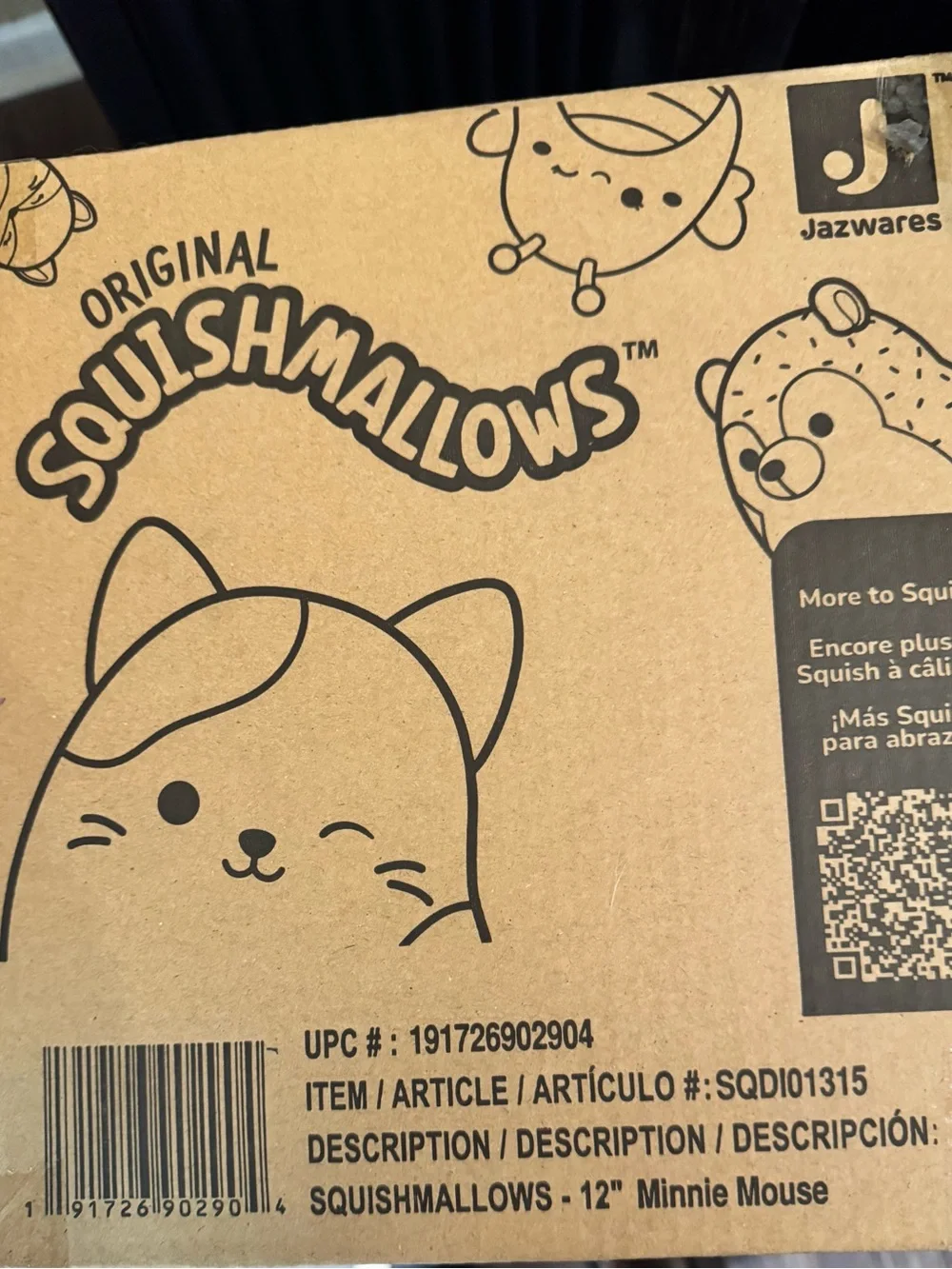 New! Disney Halloween 12” Skeleton Minnie Mouse Squishmallow Halloween Squad Co